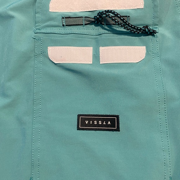 Vissla Boardshorts Mens 38 Blue Surf Drawstring Swim Poly Stretch - Picture 7 of 7
